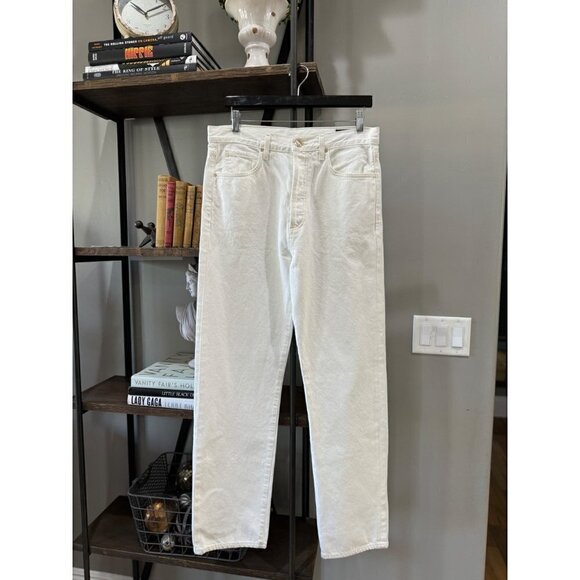 Goldsign Myra Straight Leg High Rise Jean Calla White Womens Size 28 - Picture 7 of 16